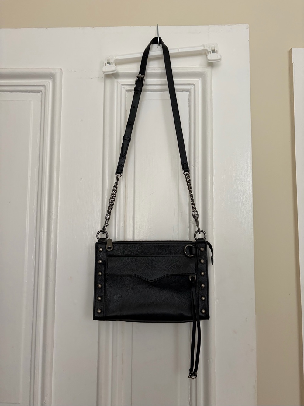 REBECCA MINKOFF Black Leather Crossbody Purse